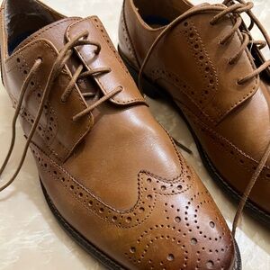 LIKE NEW Macy’s Florsheim Tan Leather Men’s Ruvo Wingtip Oxford Dress Shoes
